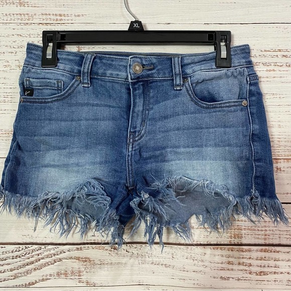 KanCan Pants - KANCAN RAW HEM DENIM SHORTS